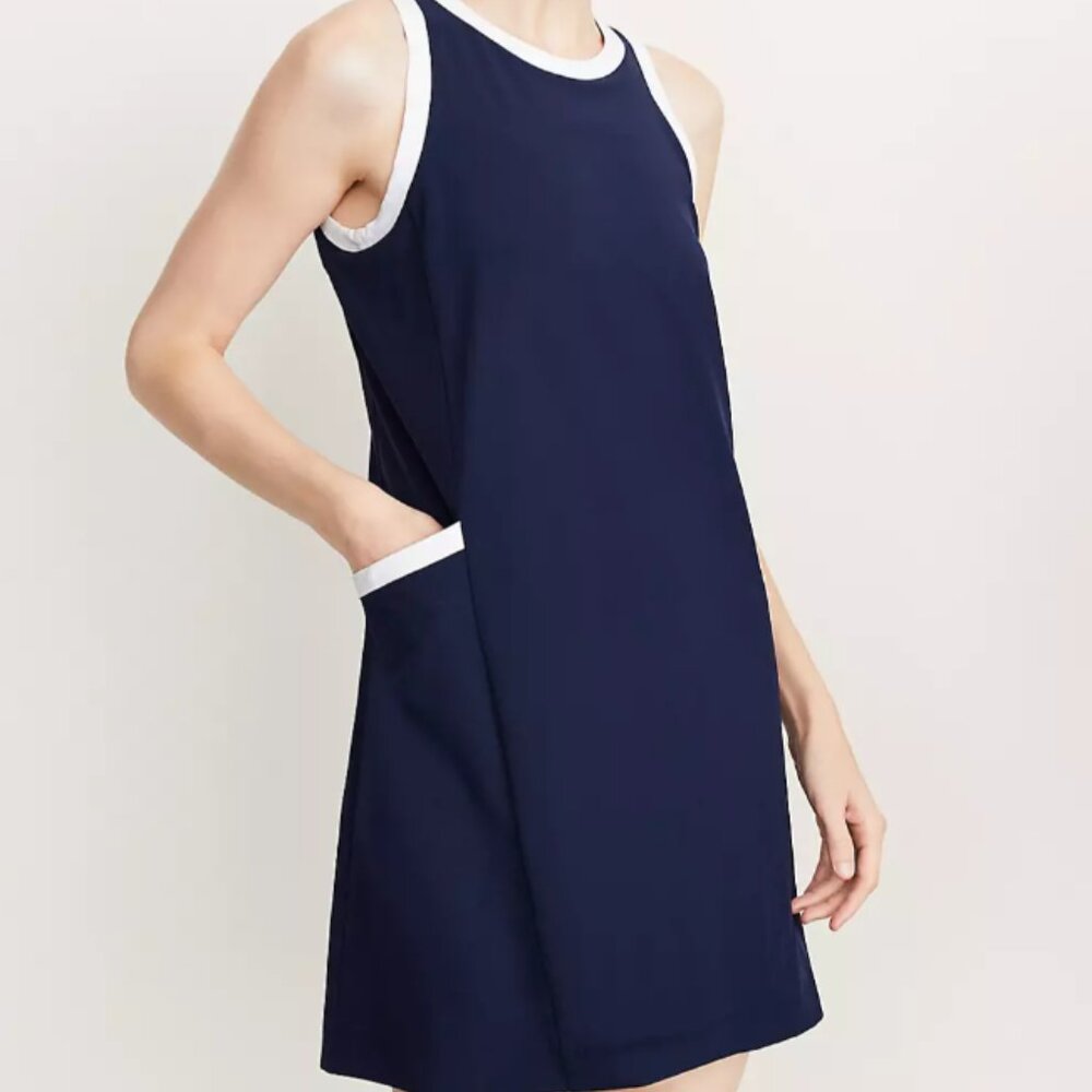 Lou & Grey Tipped Wanderweave Mini Pocket Dress S